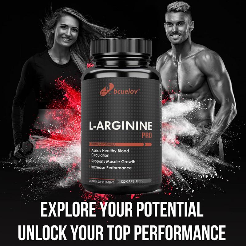 BCuelov Arginine PRO Capsules Contains Arginine Citrulline to Boost Blood Circulation and Improve Exercise Performance 120 Capsules