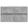 TV Wall Cabinet with LED Lighting Concrete Grey 80 x 31 x 45 cm
