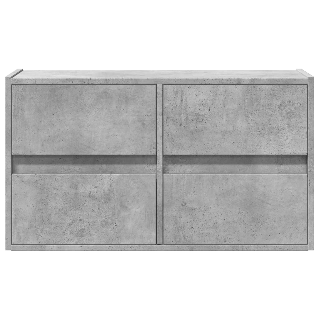TV Wall Cabinet with LED Lighting Concrete Grey 80 x 31 x 45 cm