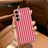 Burgundy White Stripe Clear Phone Case for Samsung Galaxy A71, A70, A52, A51, A40, A30