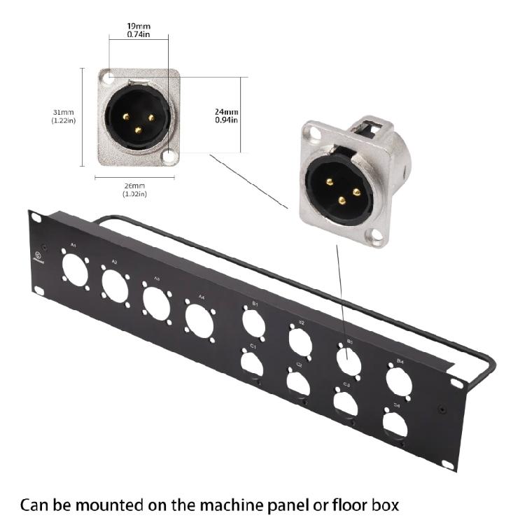 Xlrs Panel Adapter 3Pin Male Female Connectors Durability For Professional Sound Systems Studio Stage Installations