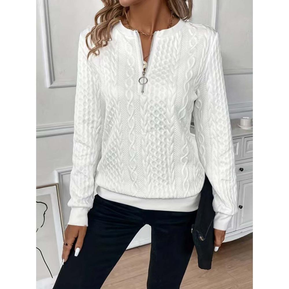 Damen Herbst Winter gestepptes Sweatshirt Reißverschluss Kapuzenpullover Damen gefütterte Jacke Strickjacke Mantel