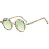 Tr90 Frame Ergonomic Round Sunglasses Uv400 Shades Lightweight Floral Eyewear For Parties Fishing Sun