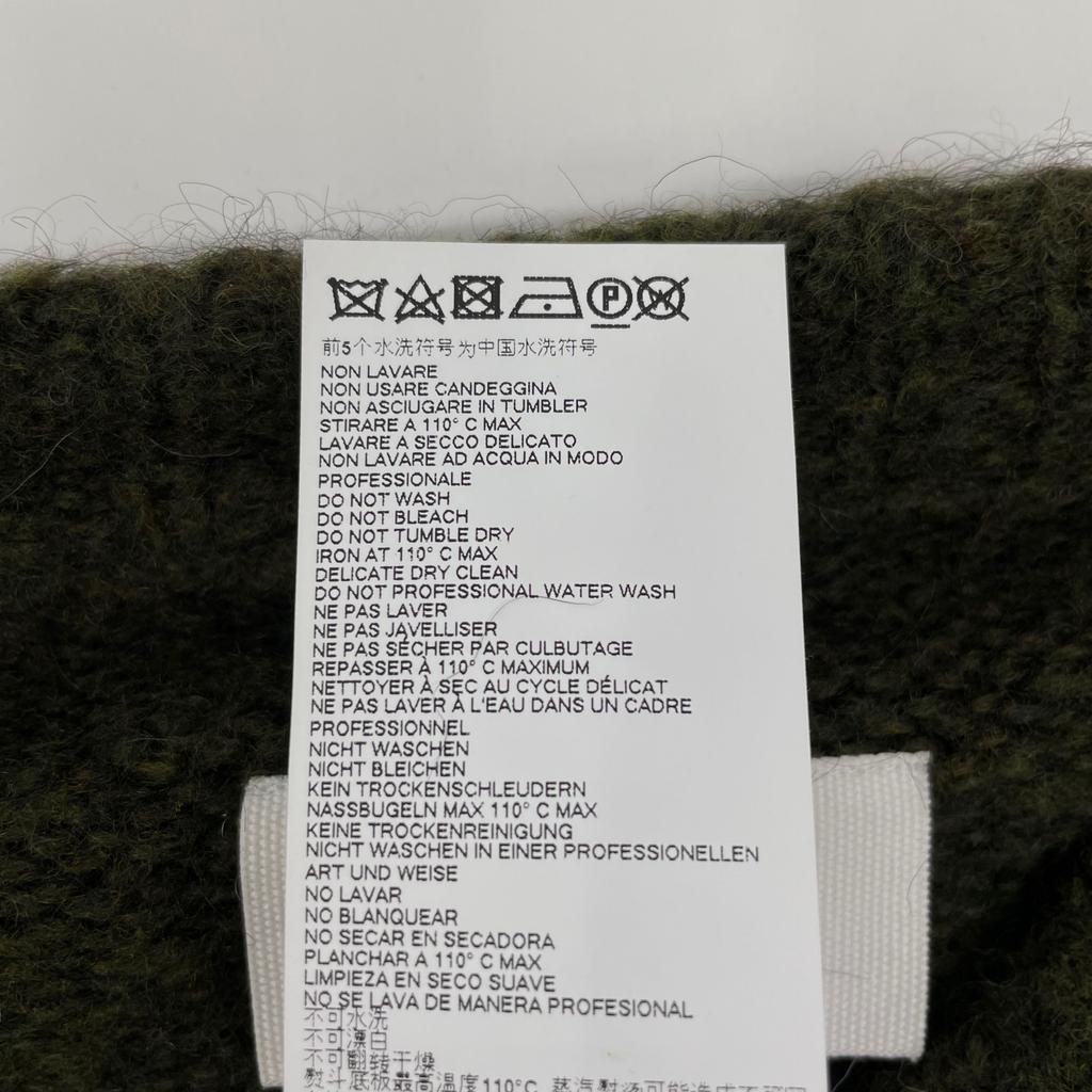 MM6 Mosqueline 21 years S52Gold Plated0091 S17770 Site Ribbon Hairy Knit tops S Moss greenUsed