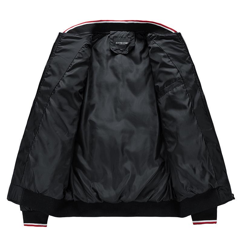 Men's Casual Diamond Baseball Collar Cotton Jacket - European & American Fashion, Plus Size for Autumn/Winter