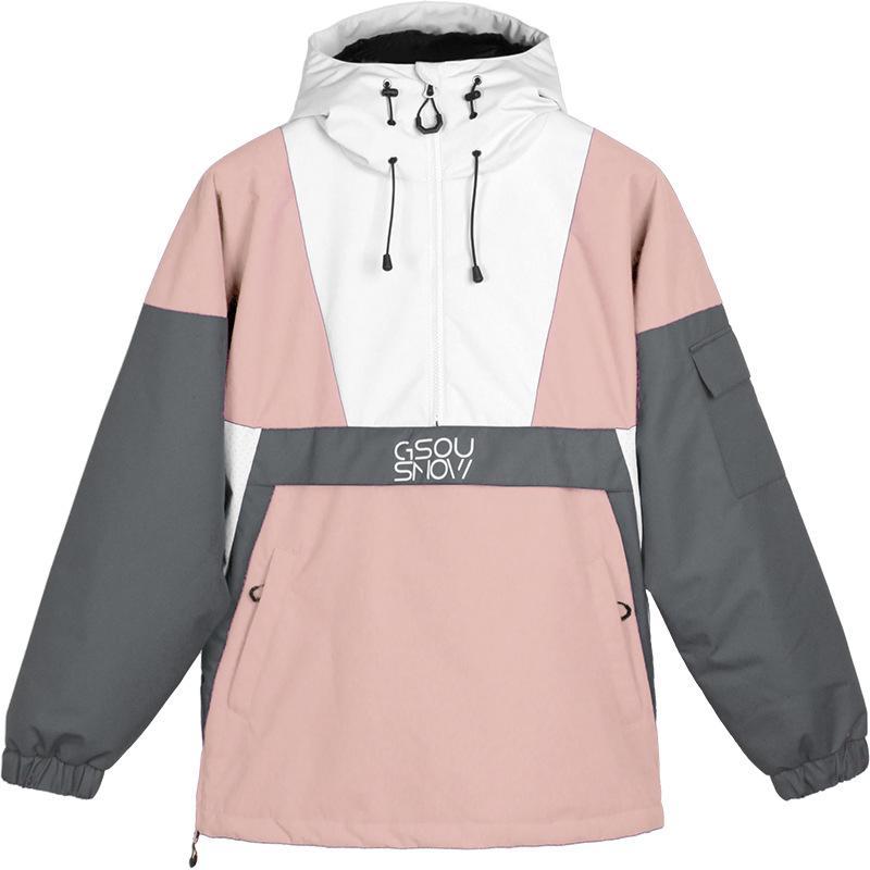 

Женский зимний лыжный костюм: Ветрозащитная, водонепроницаемая, теплая, модная, подходящая по цвету куртка для одиночной/двухбордовой катания, горнолыжный костюм для пар.