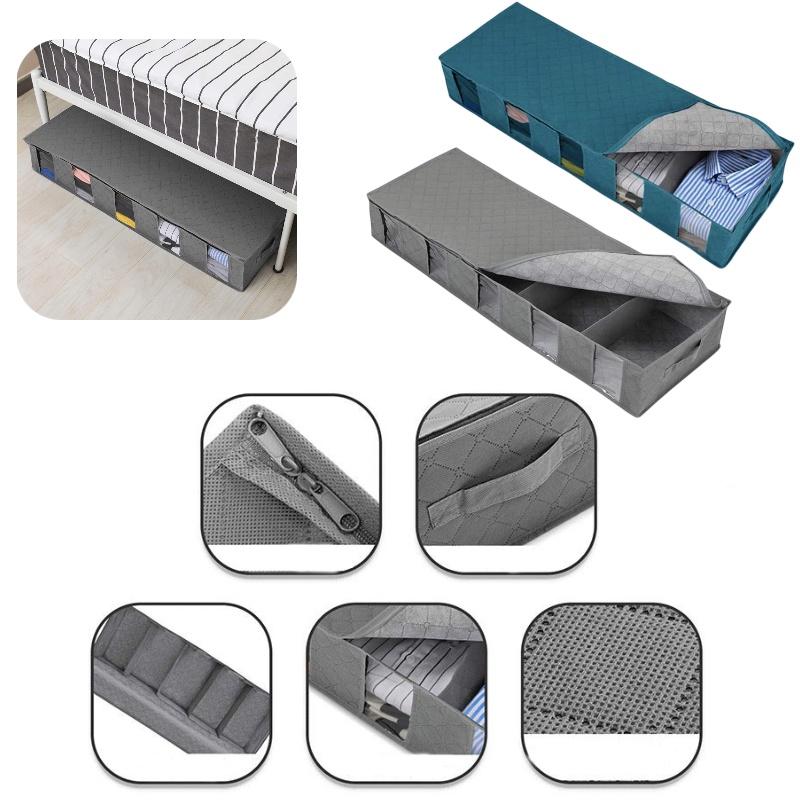 Foldable Non-woven Bed Bottom Storage Bag For Clothes And Quilts Moisture-proof And Dustproof
