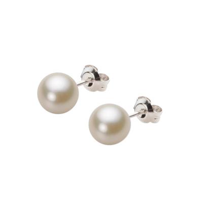 Orecchini di Perle Akoya in Oro Bianco 14K per Donna 7.0mm (HA00070R13CG0PA02W) [Confezionato in confezione regalo]
