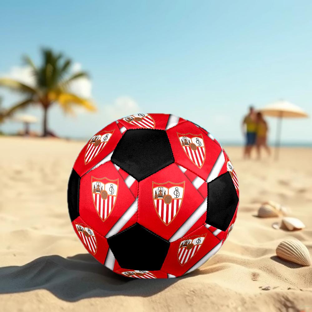 SIZE 5 Sevilla FC Soccer Ball Colorful All Ages Machine Stitched PVC Competition Ready Durable High-Bounce