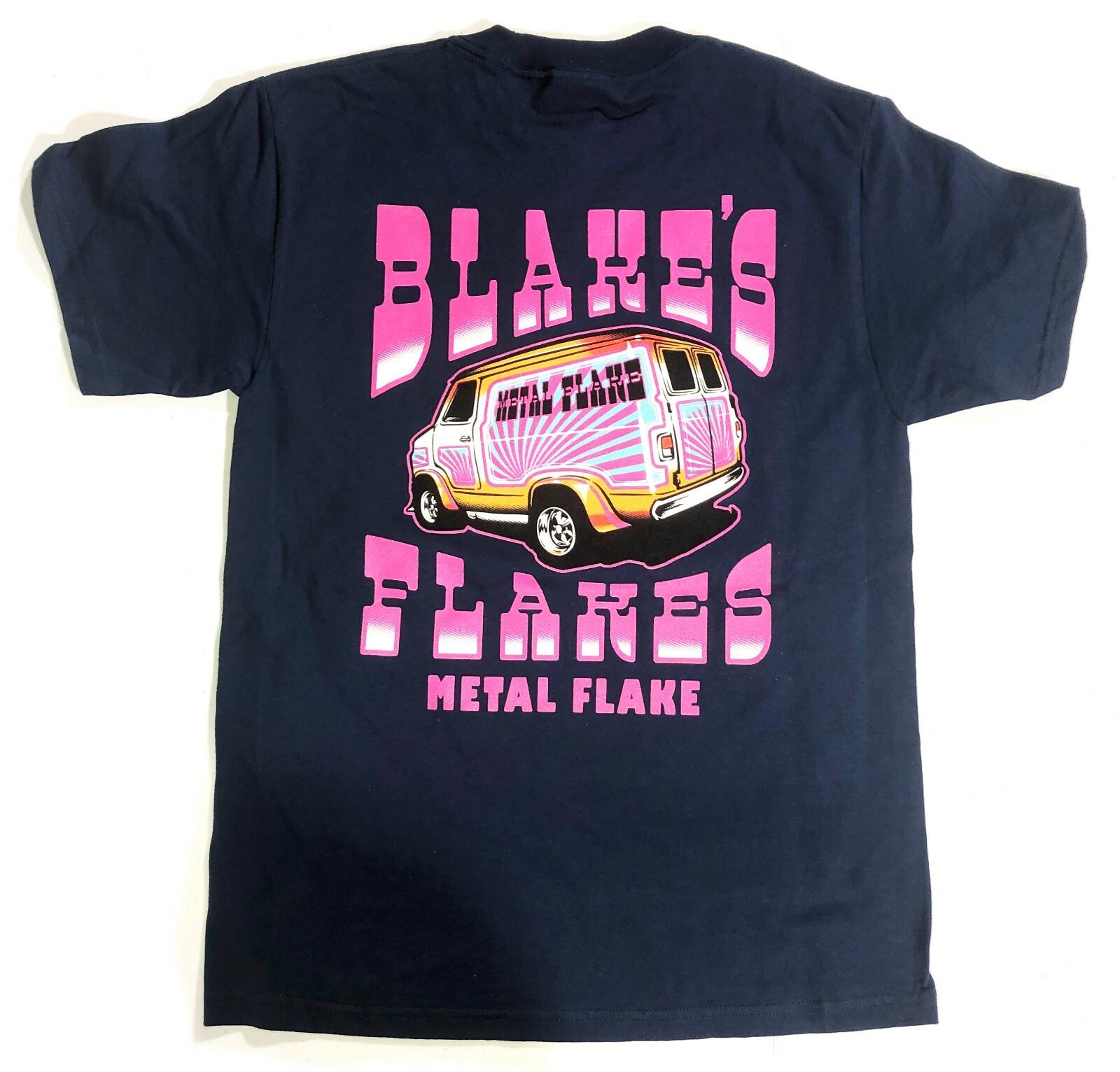 Blakes Flakes Metal Flake T Shirt Dark Navy Blue MEDIUM S