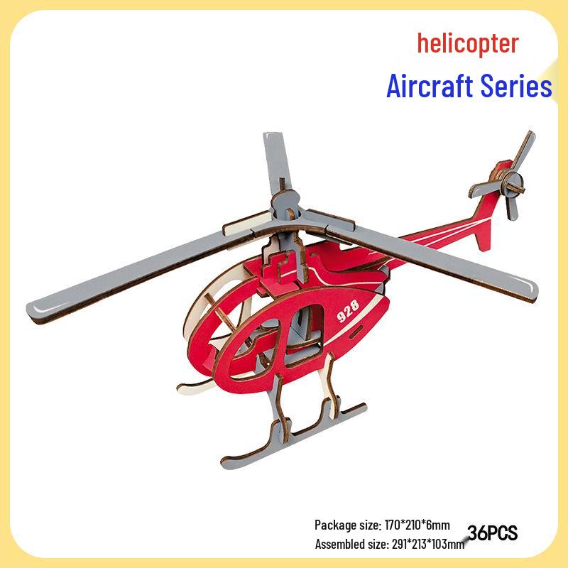 Handmade 3D Wooden Military Tank Model Puzzle for Children