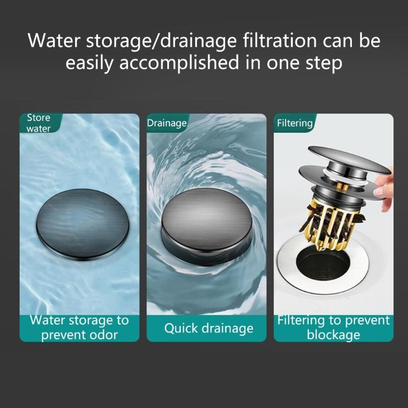 Copper Drain Filter Bounce Cores Sink Drain Plug Sink Basins Drain Basket Sink Stoppers for Bathroom Kitchen Enduring
