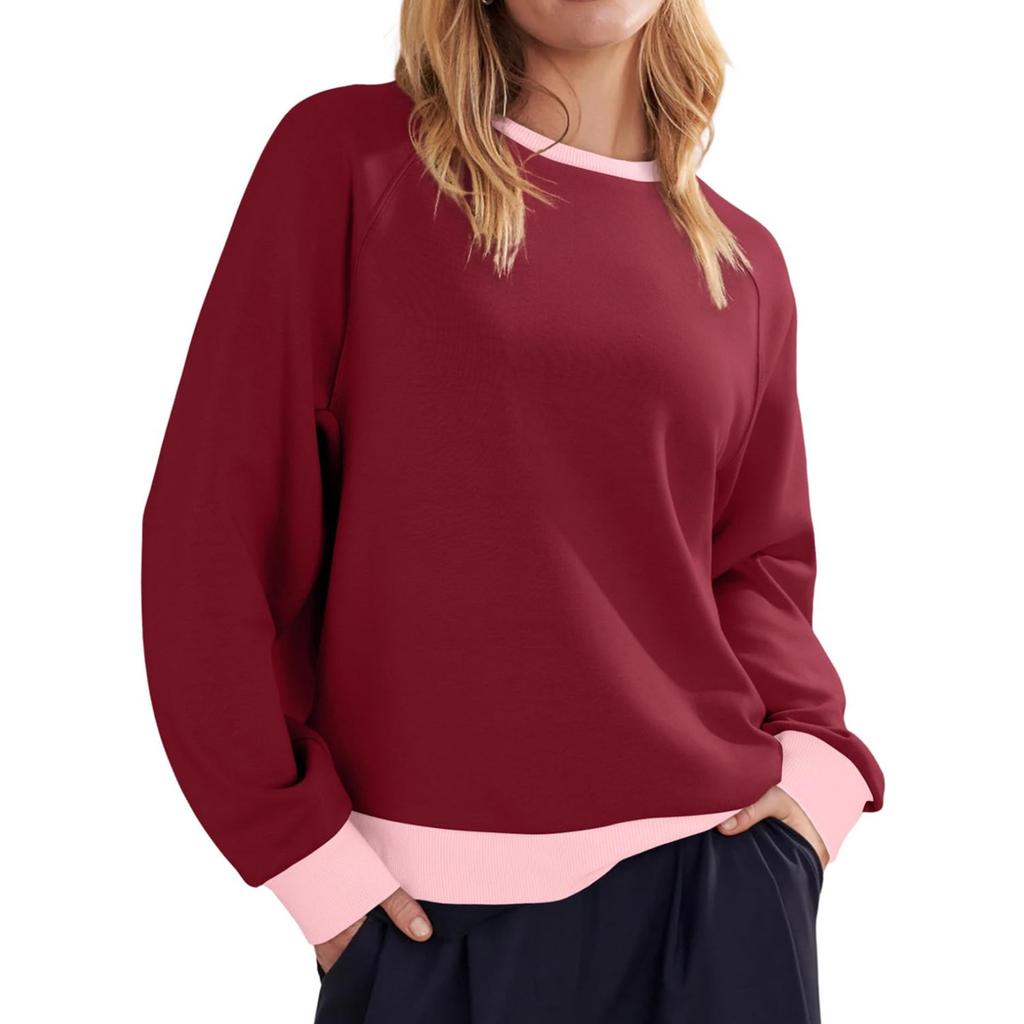 Women Winter Tops Women's Long Sleeve Sweatshirt Casual Loose Fit Pollover Fleece Tops