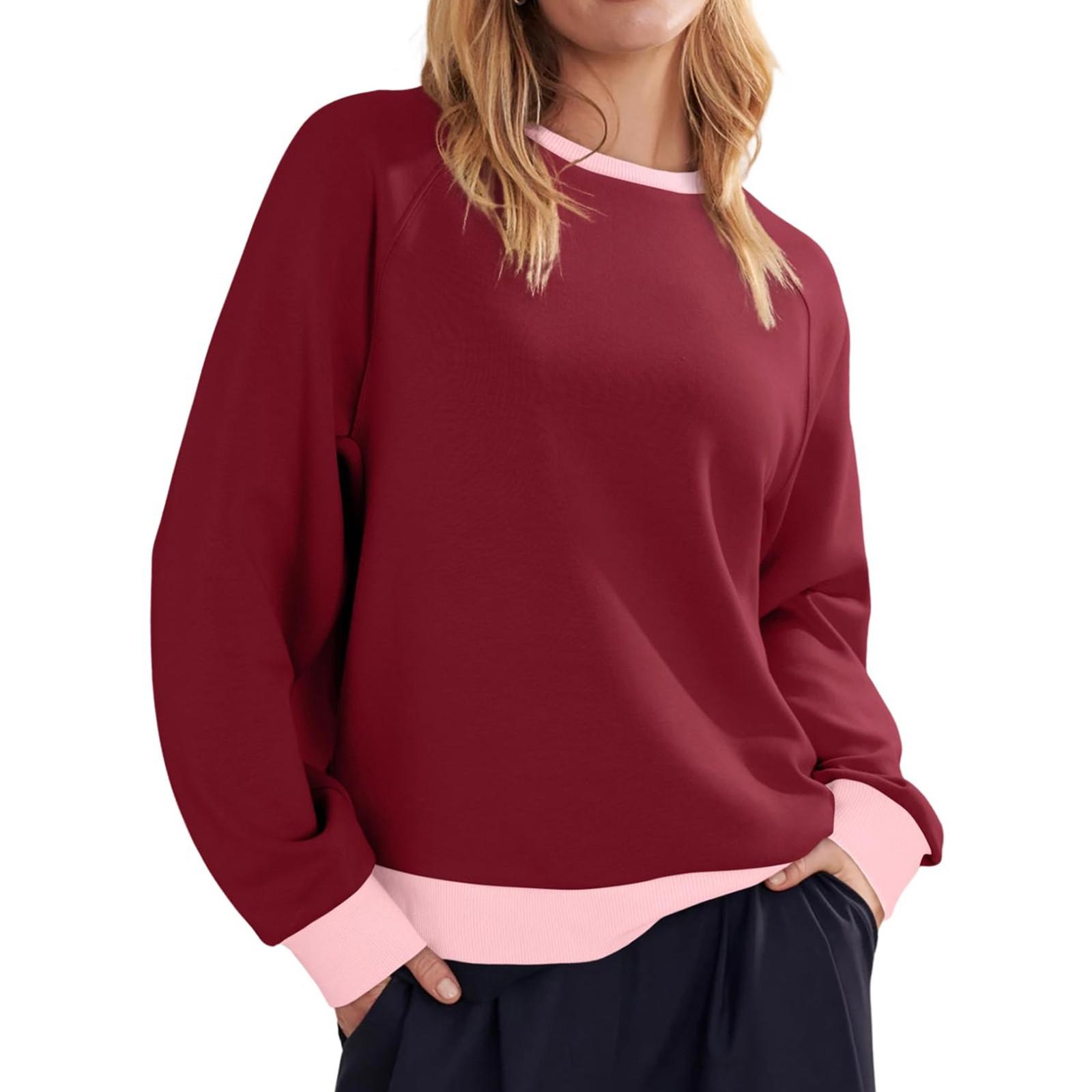 

Женские зимние топы Женская толстовка с длинным рукавом Повседневный свободный пуловер Флисовые топы XL кофейный