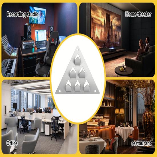 12 Pcs Surface Mount Impaler for Acoustic Panels Triangle Push On Mounting Hardware with Screws 6-Prong Angled Acoustic Insulation Impaling Clips for