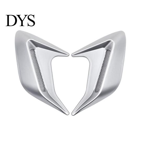 No Drill Car Decoration Shark Gill Side Vent Decals ABS Chrome Fender Trim Self-Adhesive Stick-On Sticker Exterior Hood Ornament Sporty Fit