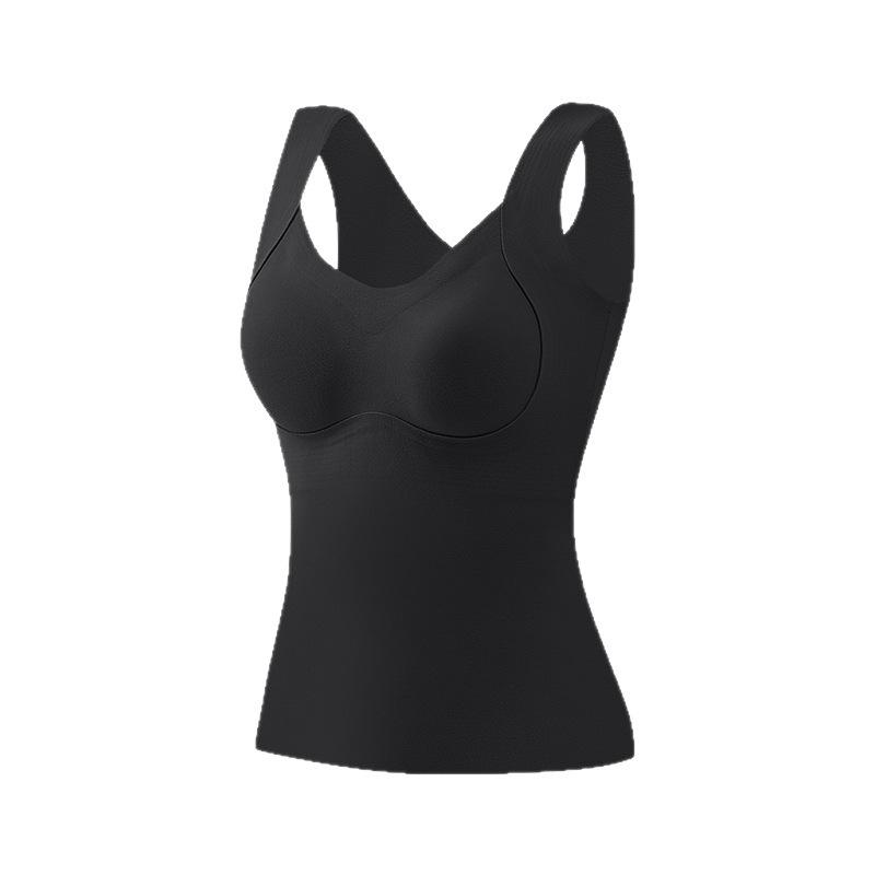 Womens Thermal Vest Built In Bra Braless Heattech Seamless Layering Winter Top