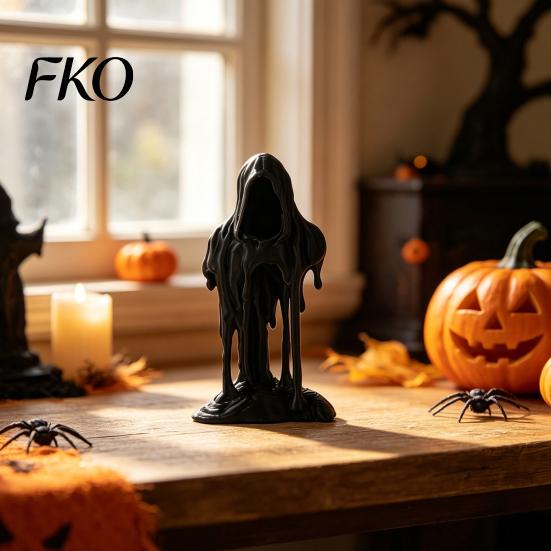 Environmentally Safe Decor 3D Printed Grim Reaper Statue Decor, Halloween Desk Figurine, Cute & Spooky Office Decoration Ideas Ornament,