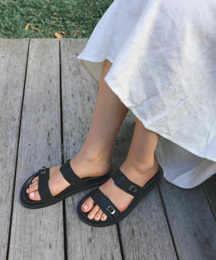 Moodnight Aron 2-Belted Platform Slide Slipper Sandals - 3 Colors