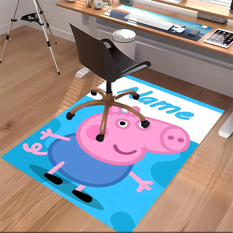Custom personalization Peppa Pig Print Area Rug - Soft, Washable Non-Slip Indoor Mat,Living Room,Home&Office Decorative Rug