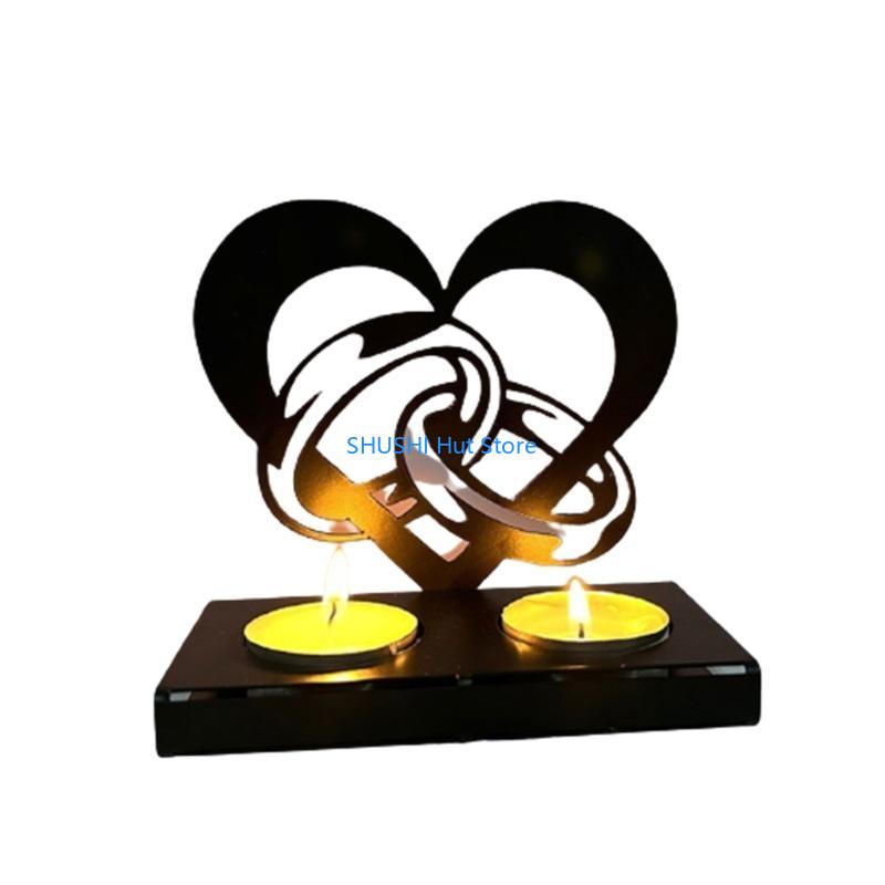 

Metal Holder Wedding Candlestick Romantic Love Heart Stand Gift D57B