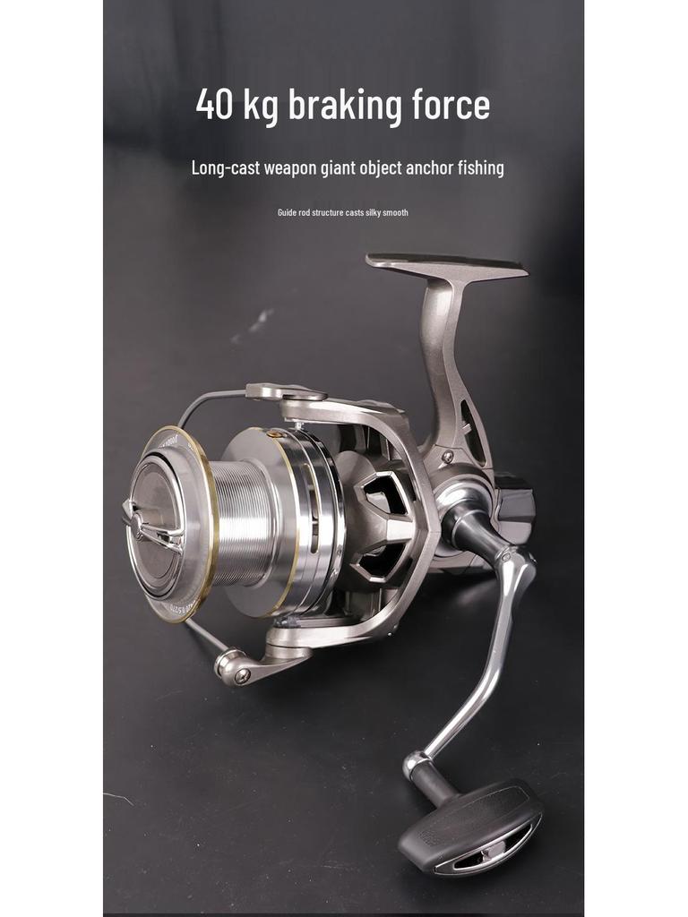 Long Cast Big Game Spinning Reel with Metal Spool & Zero Gap Anchor Rod Fishing Reel