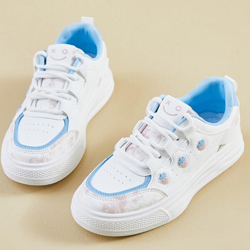 

Модная плоская обувь Весна Новые туфли с круглым носком, шнуровкой спереди, вставками, мягкой подошвой, противоскользящие, износостойкие, низкие спортивные туфли 40 синий