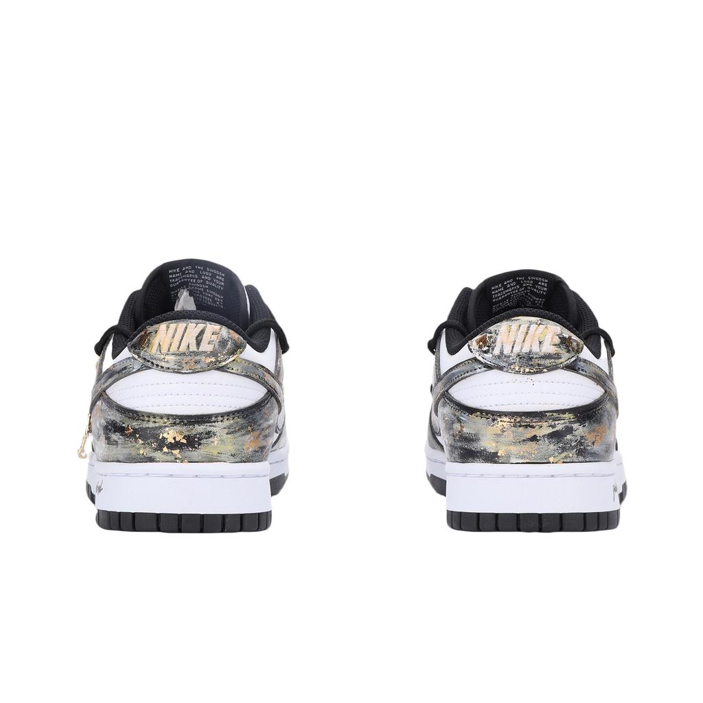 Nike Dunk Gold Rush Abriebfeste Low-Top Skateboard-Schuhe Unisex Schwarz Weiß Gold HF5441-100(Team724-)