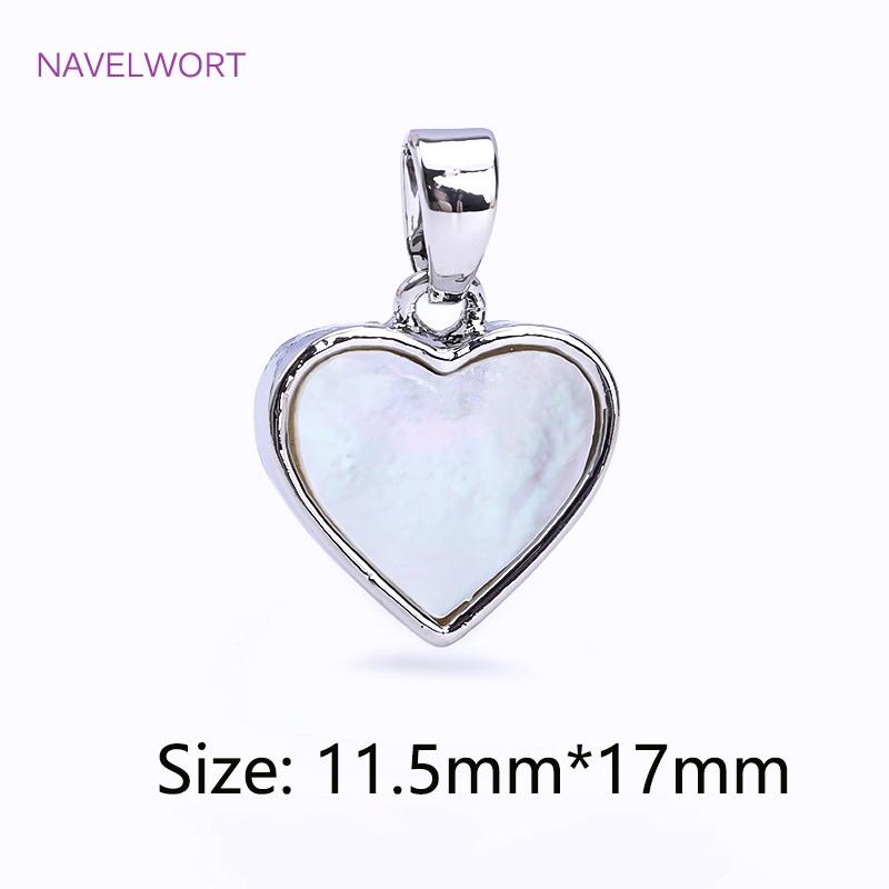 

18K Gold Plated Heart Charms For Necklace Making Supplies,Brass Natural Shell Love Pendants Bulk Charms For Jewelry Making 1 piece