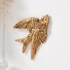 1/2 Peças Escultura de Parede Andorinha Entalhada Decoração Arte de Parede Pássaro Voador Dourado Casa Quarto Sala de Estar Banheiro Sinal Decorativo de Parede