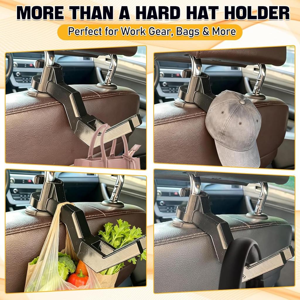 2 Pack Hard Hat Holder for Truck Seat,Headrest Hooks for Car,Quick Install