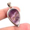 Natural Cacoxenite Gemstone 925 Sterling Silver Gift Two Tone Pendant 1.7'' Q6j39