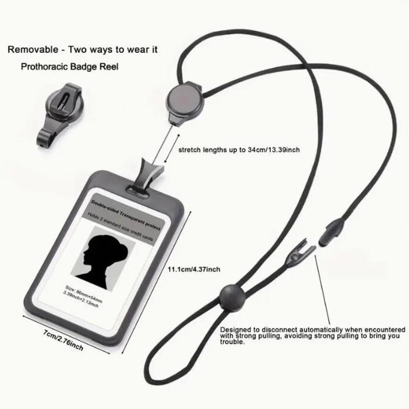 Lanyards Credential Holder Transparent Retractable Badge Reel With Lanyard Nurse Accessories For Work Removable Id Card