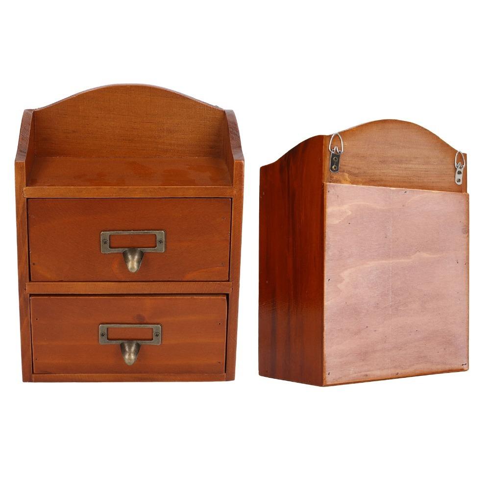 3pcs With Drawers Wooden Storage Box Multi Layer Storage Cabinet Desktop Storage Box For Office