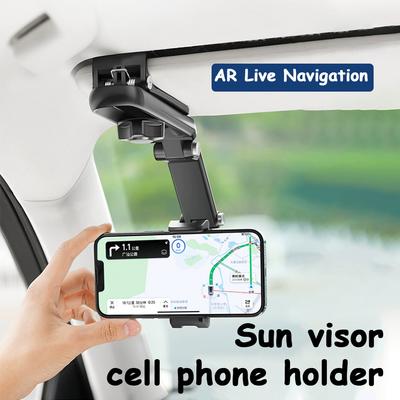 Multifunctional Car Sun Visor Phone Holder 360° Rotating Universal Cell Phone Support for iPhone Samsung Android