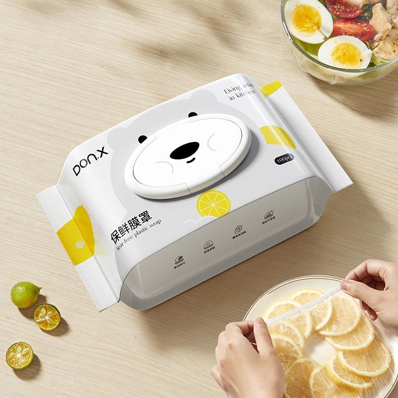 Hedou C Engangsplastfolie: Avtakbart deksel av matkvalitet for oppbevaring av retter og frukt.