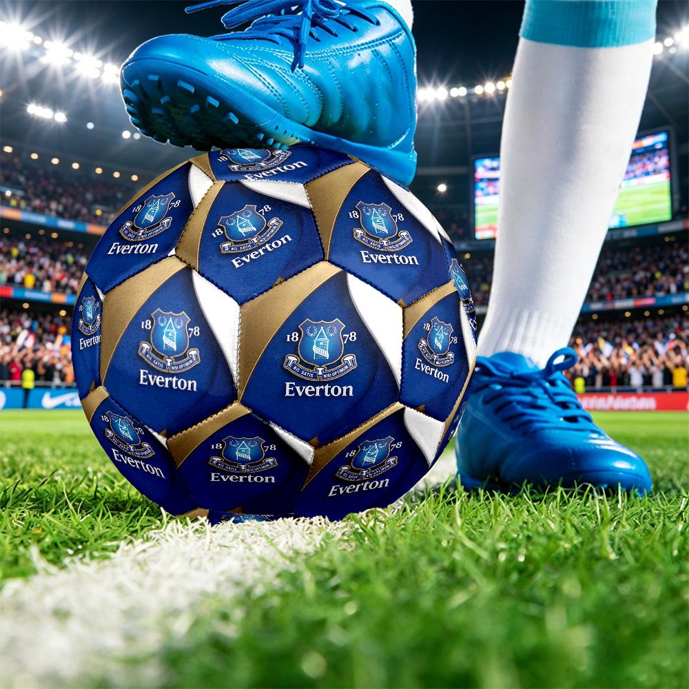 Balón de Fútbol Estampado del Everton Talla 5, Balón de Fútbol Antideslizante para Partido de Adultos, Souvenir para Aficionados al Fútbol