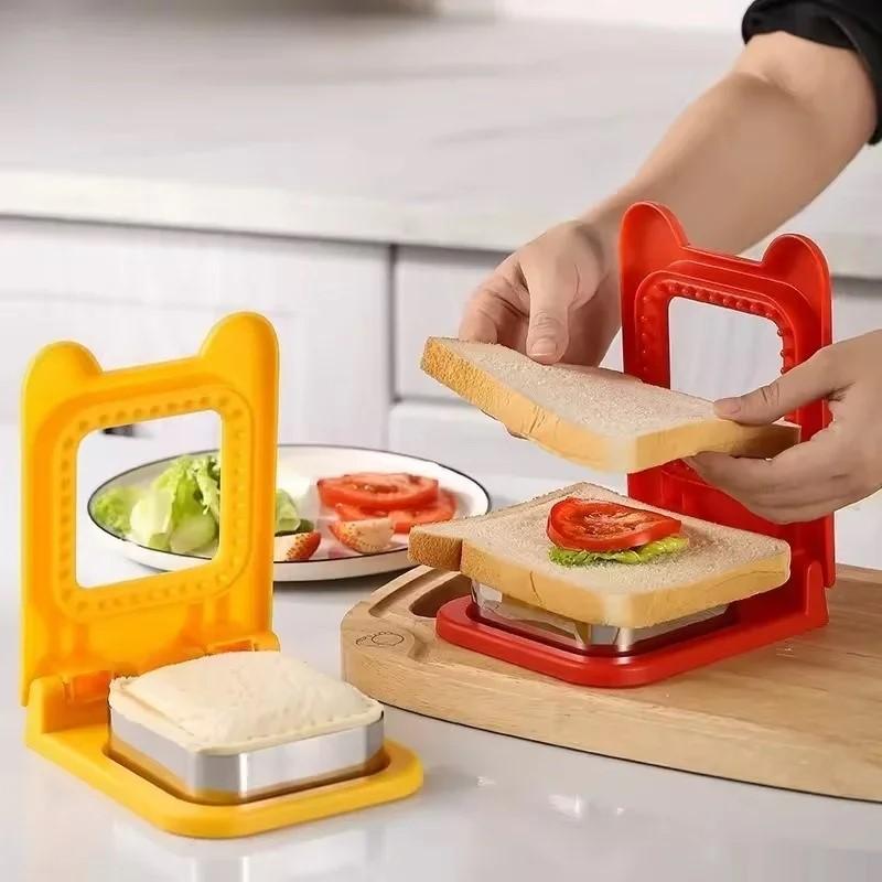 Sandwich Cutting DIY Stainless Steel Square Circular Heart Mickey Dinosaur Bread Toast For Kids Lunch Kitchen Baking Mold Tool