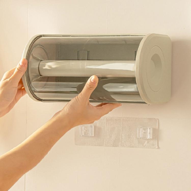 Kitchen Tissue Organizer Wall Mounted Paper Towel Dispenser Clear Napkin Holder