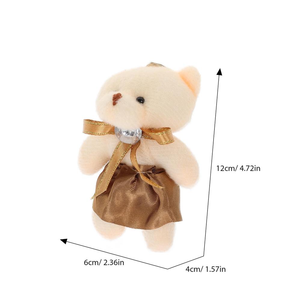 [iplusmile] 10pcs Mini Teddy Bear Plush Toys Stuffed Doll Lovers Hanging Doll Pendant Wedding Gift Box Doll Toys Wedding Decoration Party Favors Baby