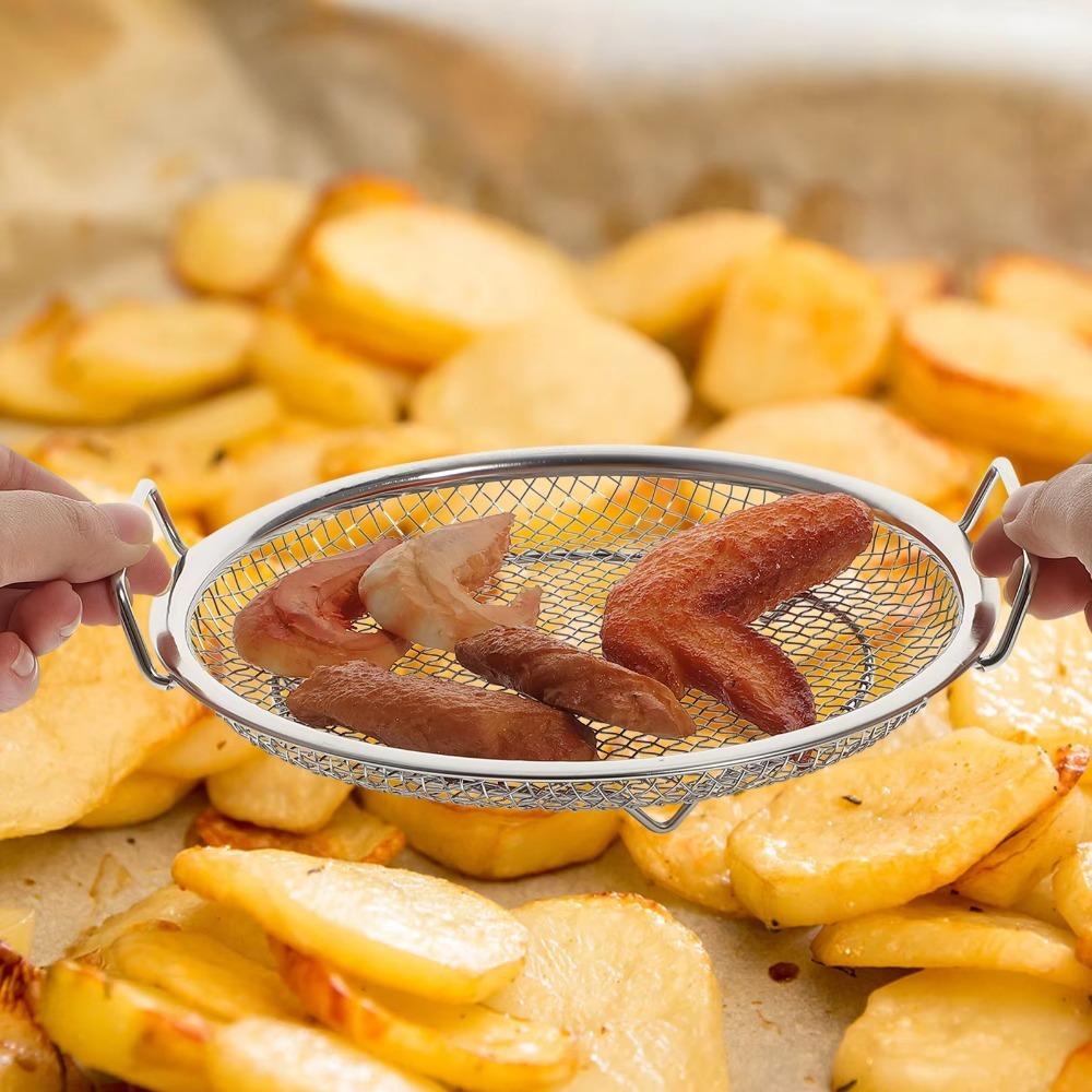 Rust-proof Oil Filter Tray Stainless Steel Air Fryer Drain Basket Oil Strainer Tray  Snack