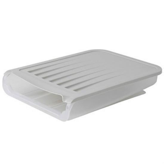 Refrigerator Egg Storage Box with Cover Automatic Rolling Sliding Egg Box Plastic Transparent Can Stack Duck Egg Preservation Box
