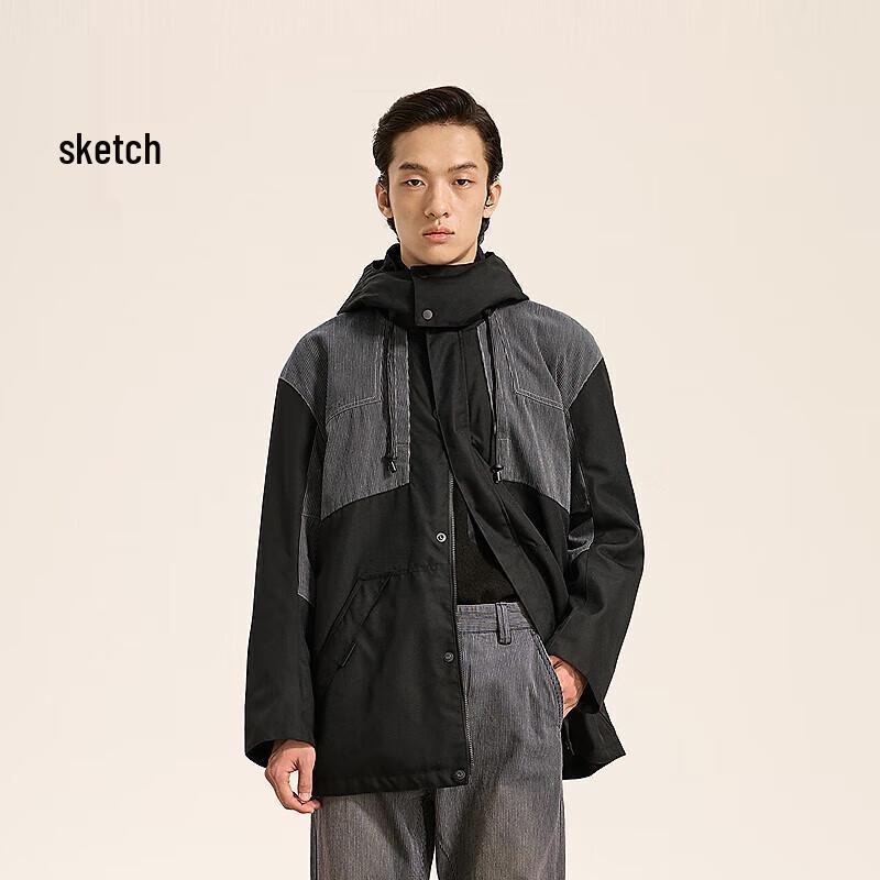 

CROQUIS Men s Long-Sleeve Stand-Collar Hooded Jacket M