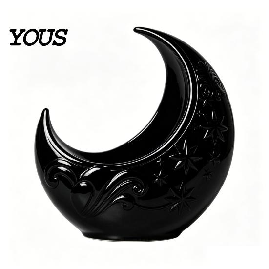 Artistic Moon Star Planter Crescent Planter, Plant Holder, Elegant Unique Shape Flower Pot for Indoor Outdoor Home Decor, Lovers Gift Vine Texture