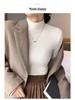 Women's Minimalist Light Luxury Long-Sleeve Knit Top - Half-High Neck