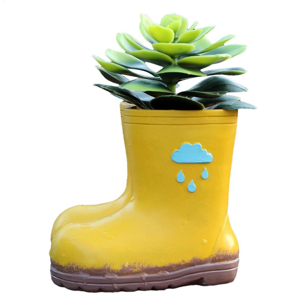Gummistiefel Blumentopf Retro Gummistiefel Topf für Pflanzen, Außenbereich und Frostschutz, Balkongarten Grüne Pflanze Blumentopf