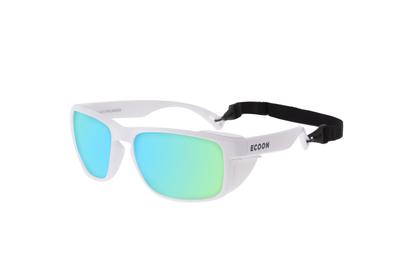 Le MORNE with Detachable Side UV White REVO OCN-ECO100-4 Sunglasses, Unisex, Shields, Protection, Lightweight, Durable, (Blue Lenses) [Authentic]