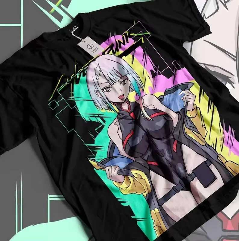 2026 Summer Cyberpunk Edgerunners Lucy Double Sided Anime Print Unisex Loose Y2K Streetwear Pure T-shirt