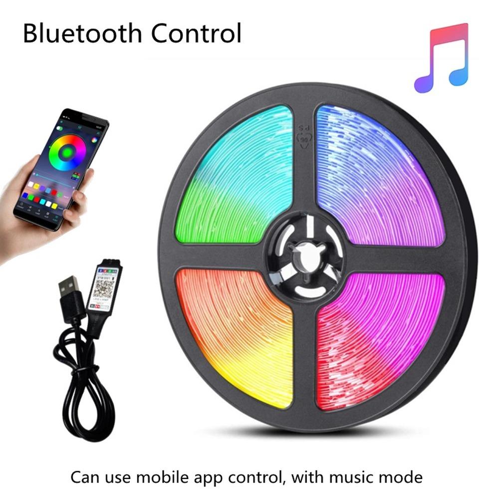 LED Lights StripS Bluetooth USB 5V LED Strip RGB Flexible LED Lamp Tape Ribbon RGB TV Desktop Screen BackLight Diode Tape 30 LIght/M Not Waterproof