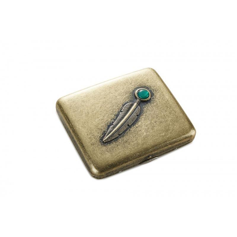 Vintage Metal Cigarette Case Box with Double Sided Spring Clip Open Retro Cigarete Case for Regular Cigarettes Men Gifts